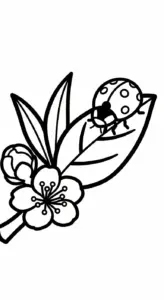 tranh tô màu Hoa Đào cho bé 5 tuổi