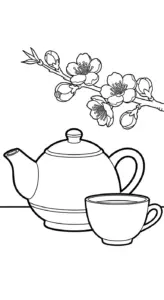 in hình tô màu Hoa Đào miễn phí