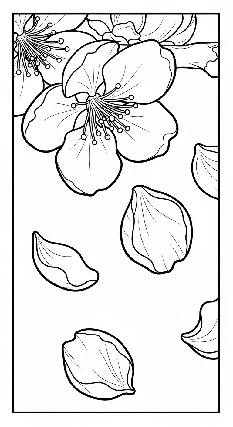 hình tô màu Hoa Đào rõ nét