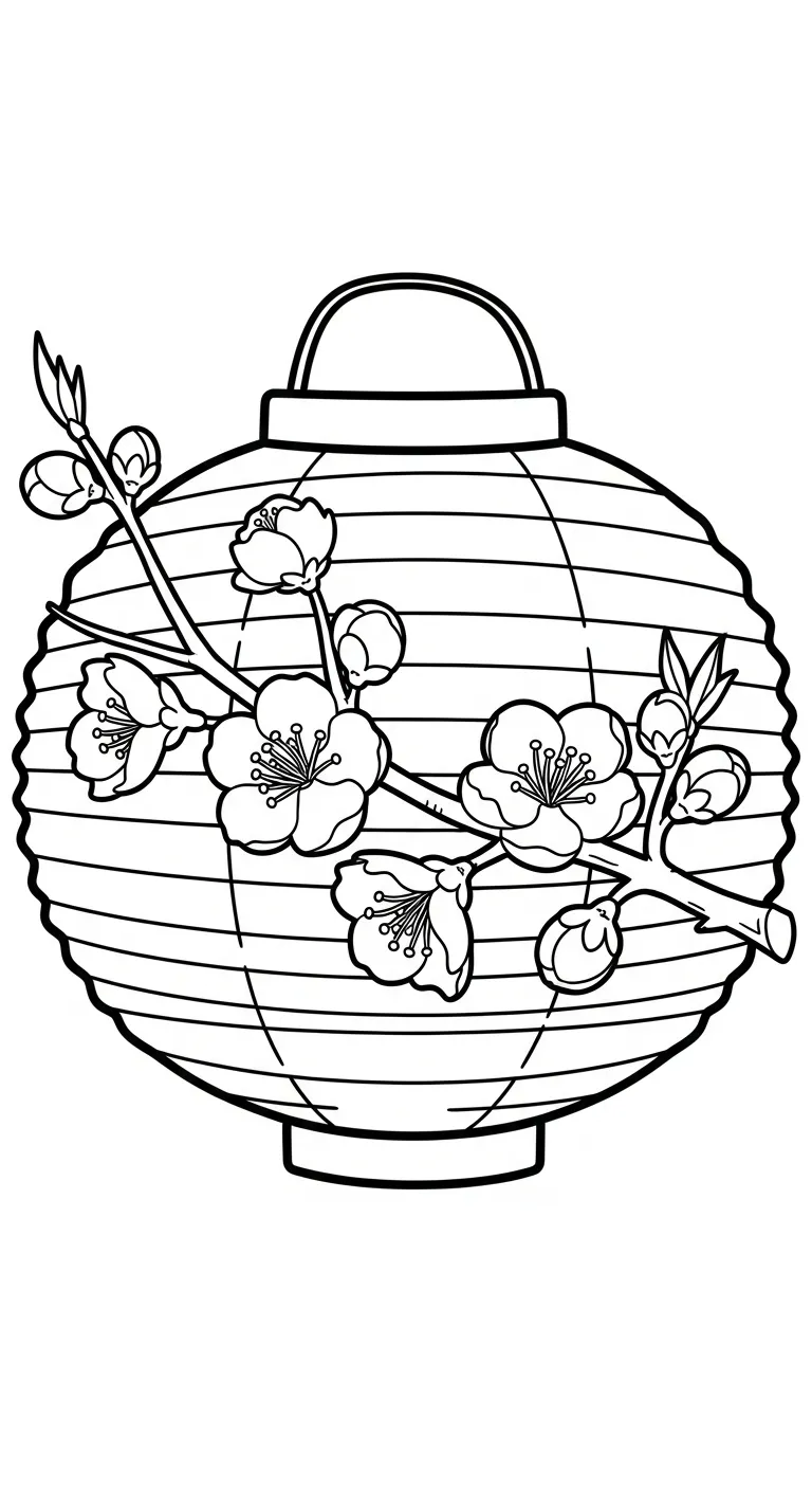 hình tô màu Hoa Đào cho bé 3 tuổi