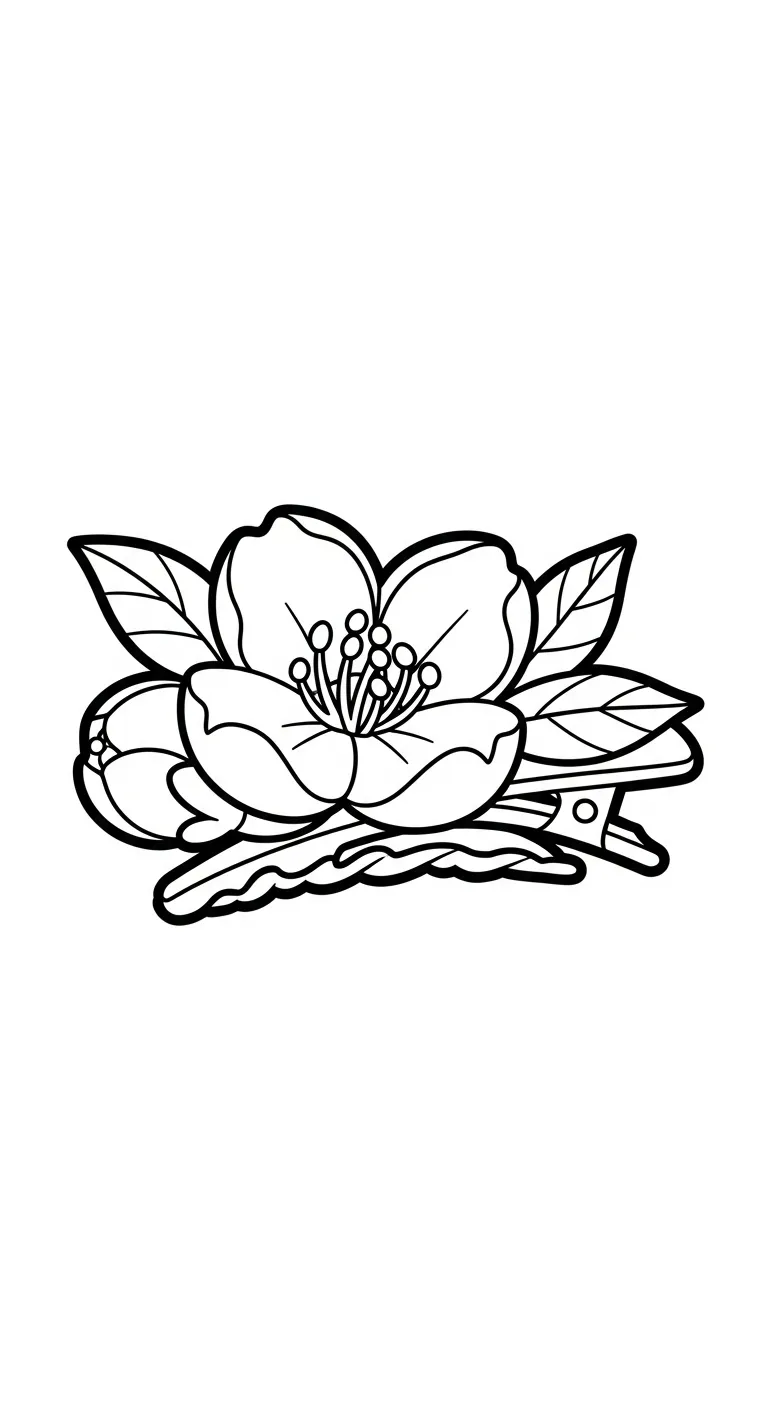 tải hình tô màu Hoa Đào cho bé 7 tuổi
