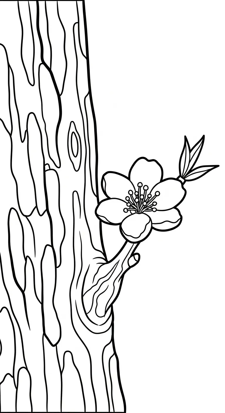 hình tô màu Hoa Đào cho bé 7 tuổi miễn phí