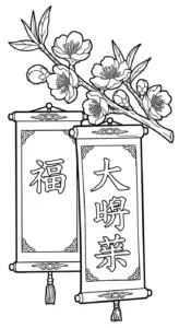 tải hình tô màu Hoa Đào cho bé