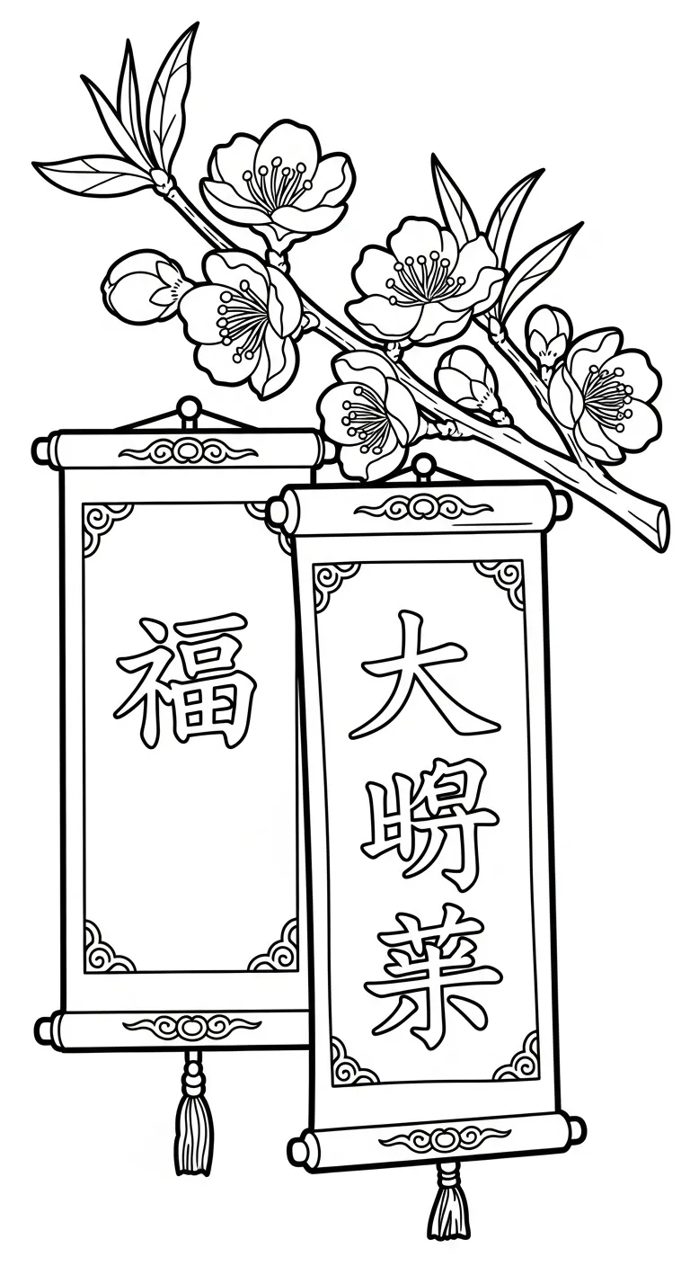 tải hình tô màu Hoa Đào cho bé