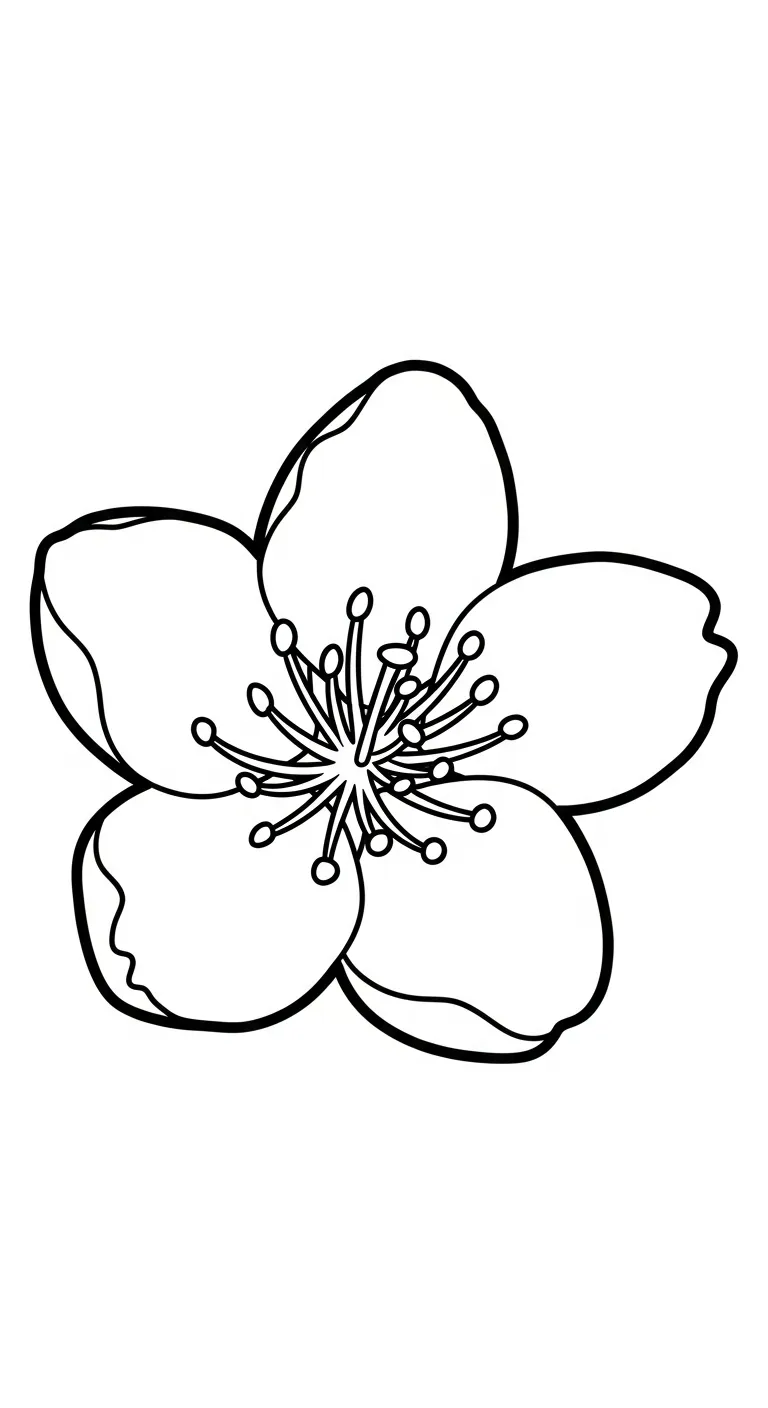 in hình tô màu Hoa Đào cho bé 6 tuổi