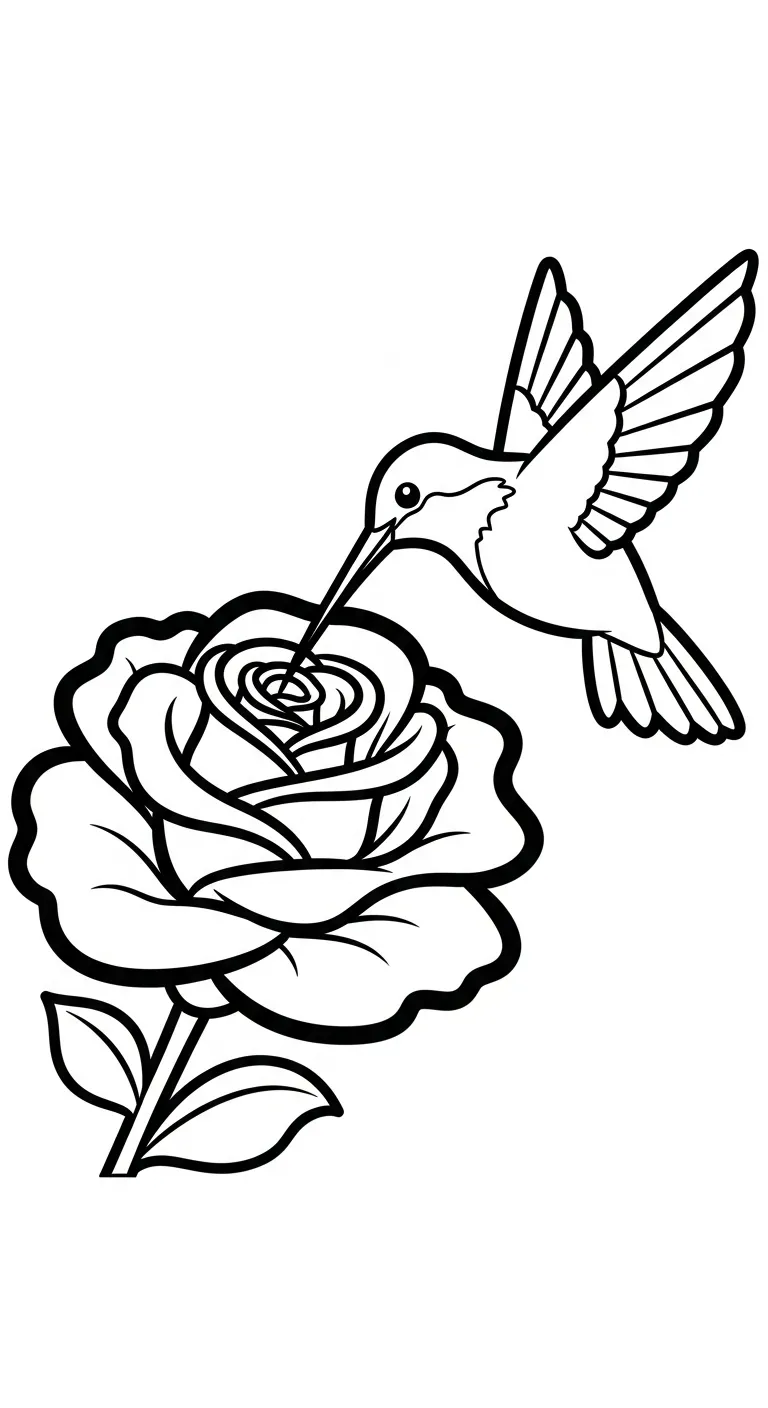 file hình tô màu Hoa Hồng cho bé in