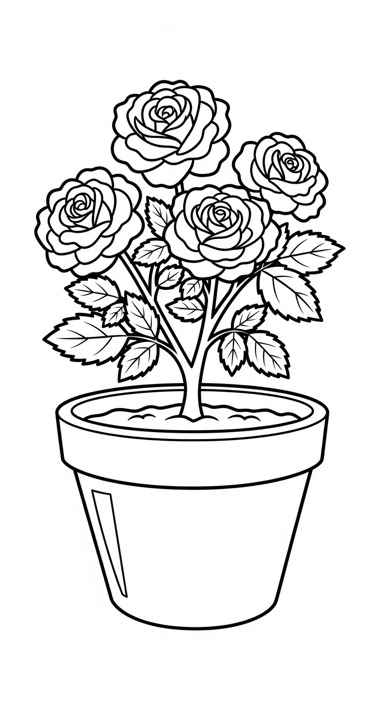 tranh tô màu Hoa Hồng cho bé 4 tuổi miễn phí
