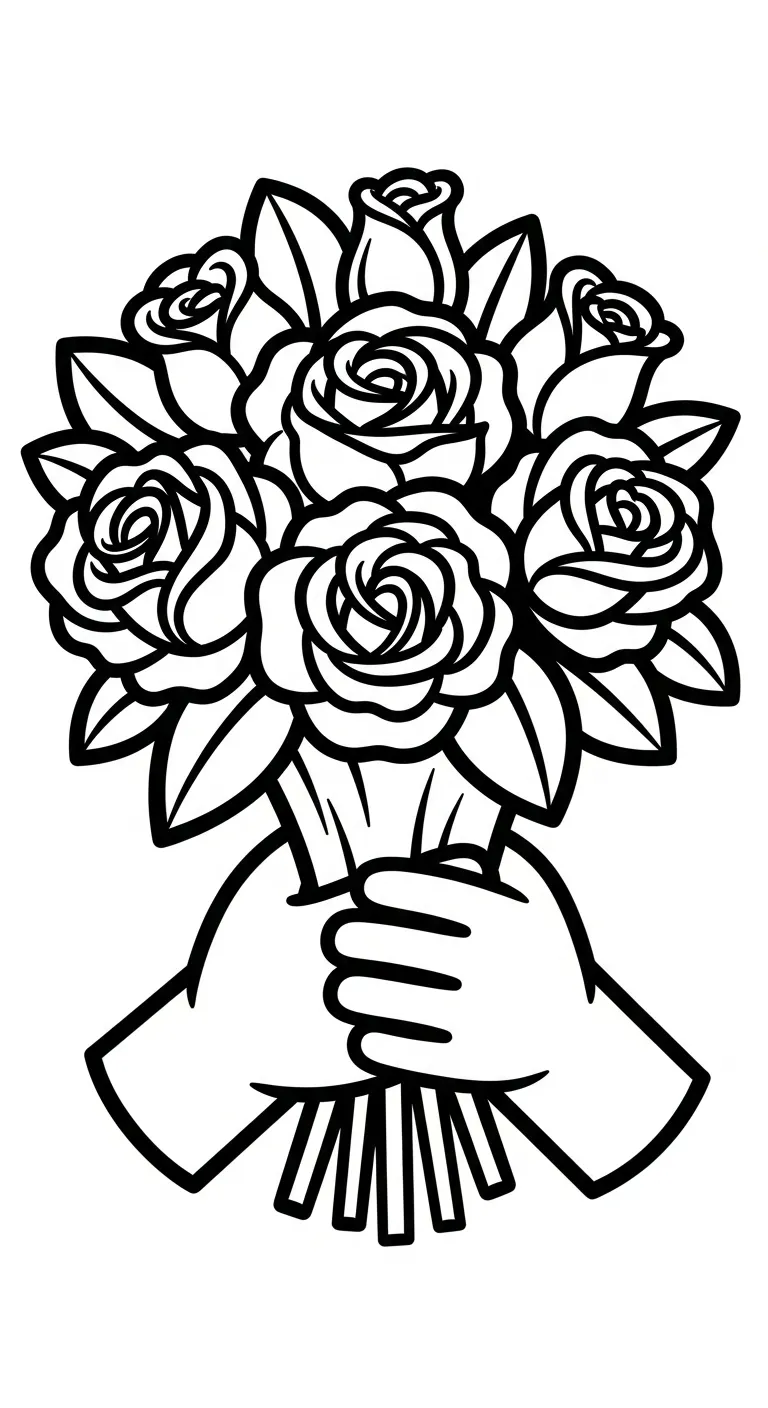 in tranh tô màu Hoa Hồng cho bé 6 tuổi