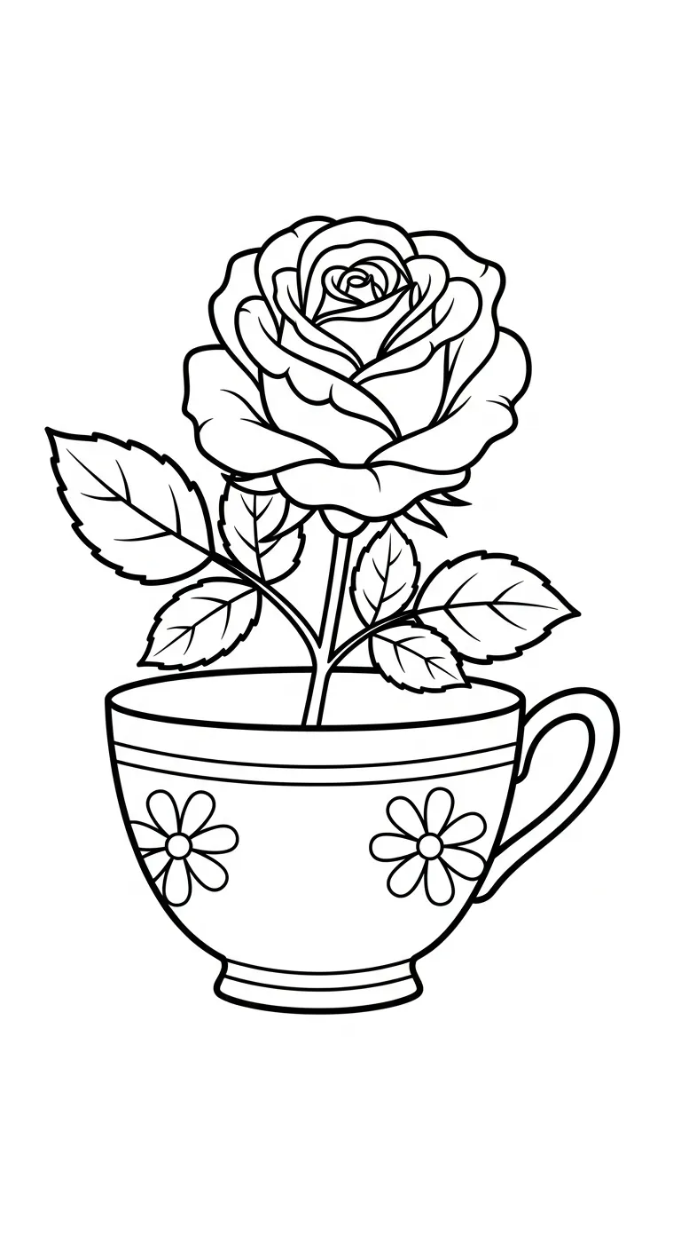 tải tranh tô màu Hoa Hồng cho bé 8 tuổi