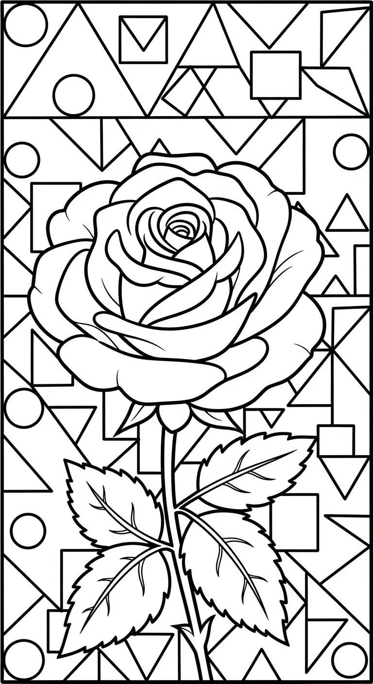 in tranh tô màu Hoa Hồng khổ A4