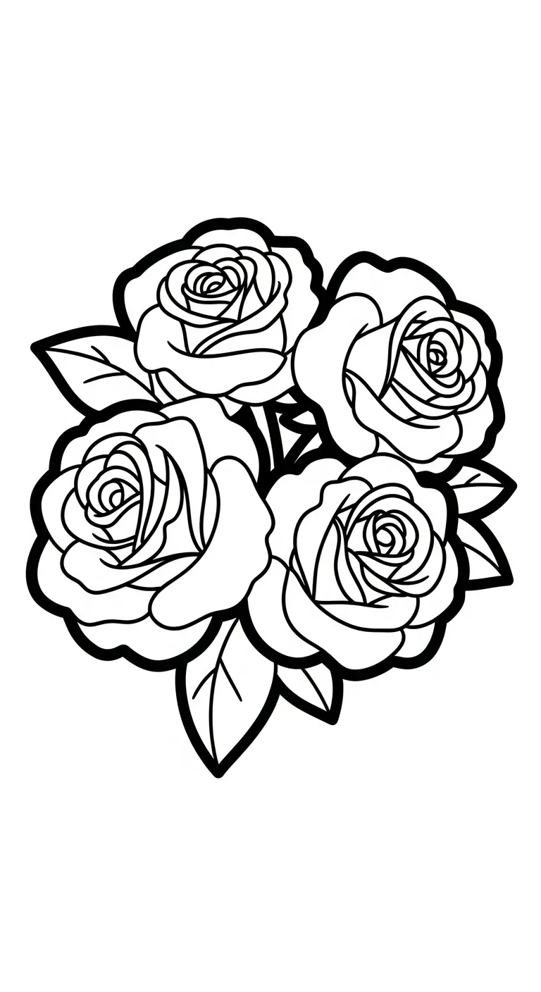tranh tô màu Hoa Hồng cho bé 6 tuổi miễn phí