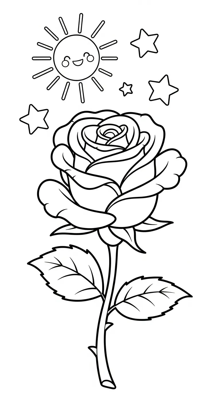 tải hình tô màu Hoa Hồng cho bé 3 tuổi 1