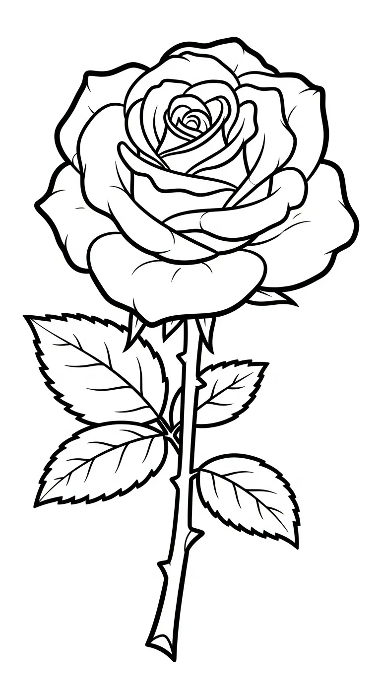 in hình tô màu Hoa Hồng cho bé 7 tuổi