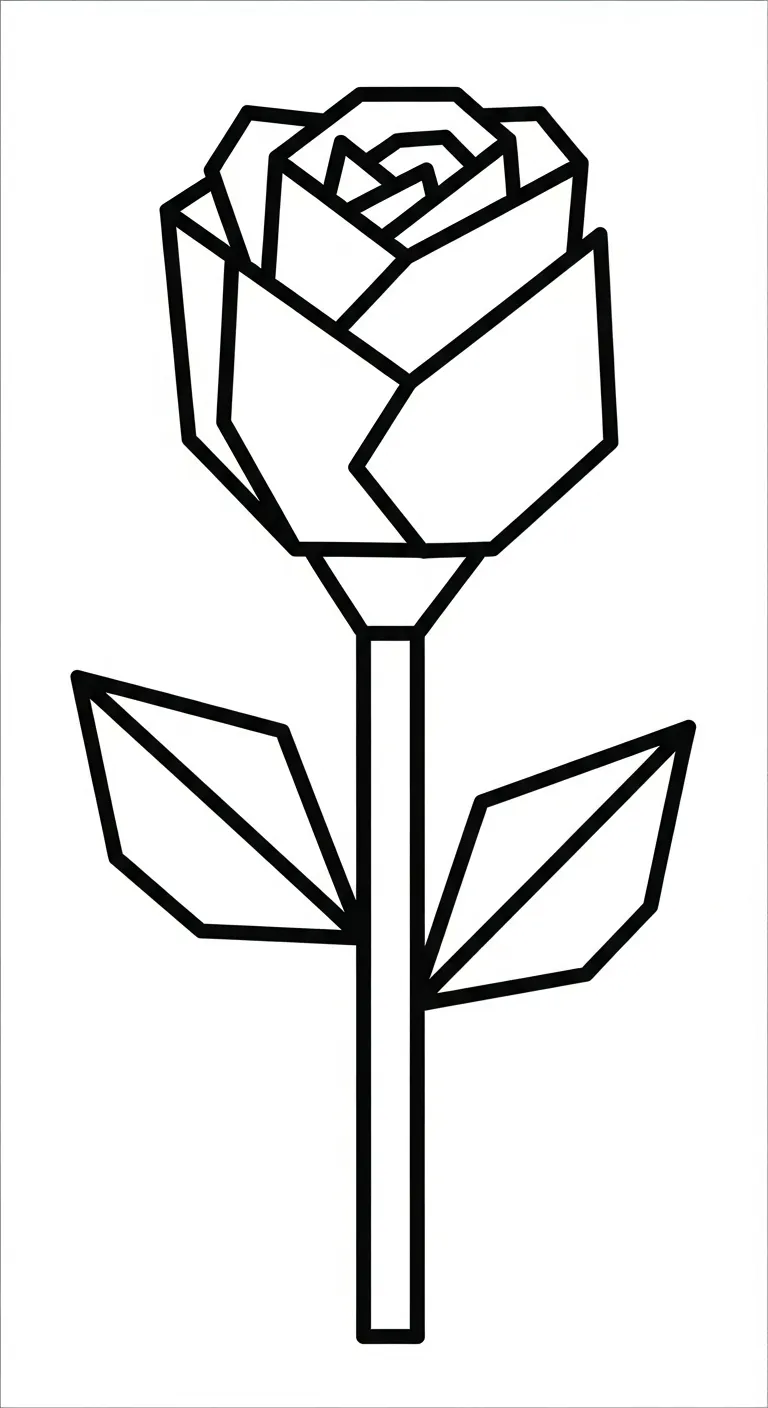 hình tô màu Hoa Hồng cho bé 3 tuổi miễn phí 1
