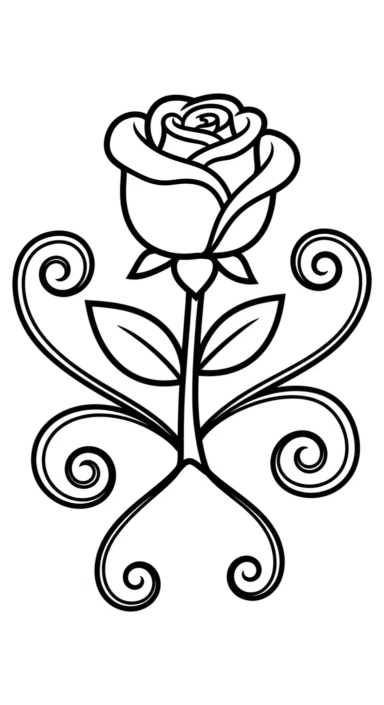 in tranh tô màu Hoa Hồng