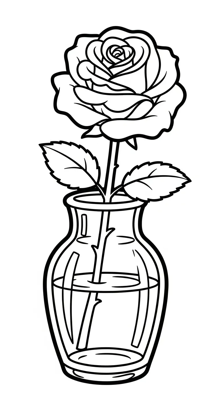 in hình tô màu Hoa Hồng
