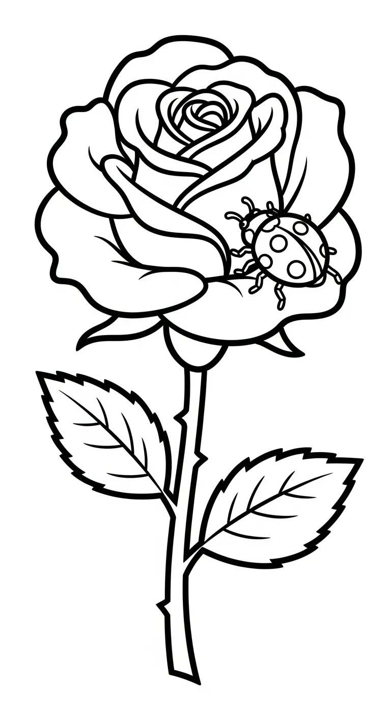 hình tô màu Hoa Hồng rõ nét