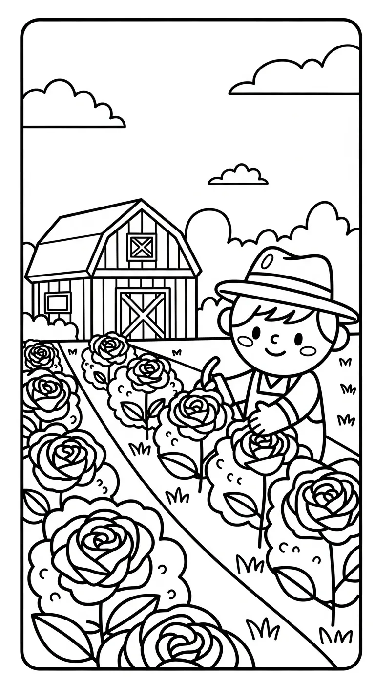 hình tô màu Hoa Hồng cho bé 3 tuổi miễn phí