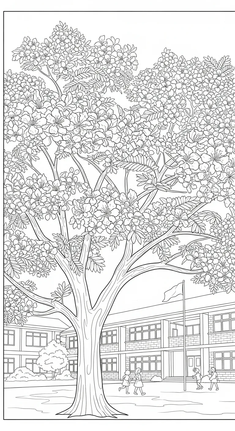 hình tô màu Hoa Phượng miễn phí