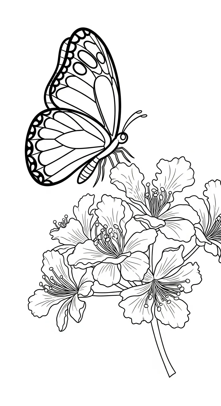 tranh tô màu Hoa Phượng rõ nét