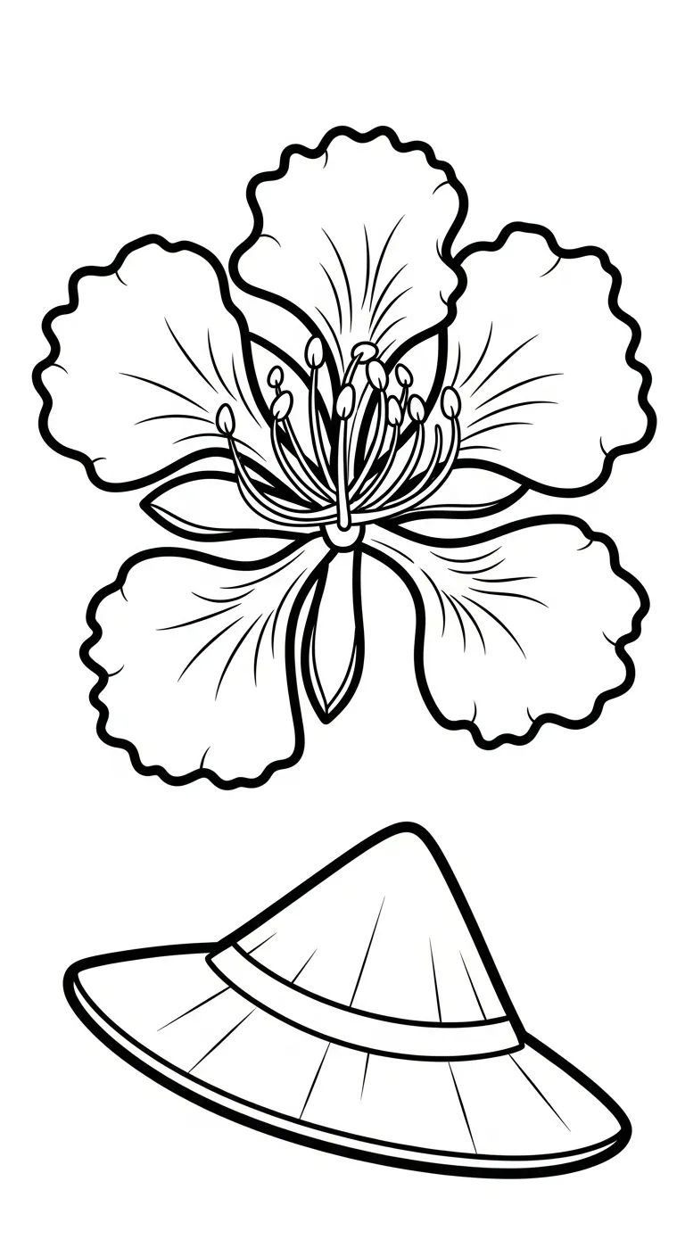 hình tô màu Hoa Phượng cho bé mới nhất