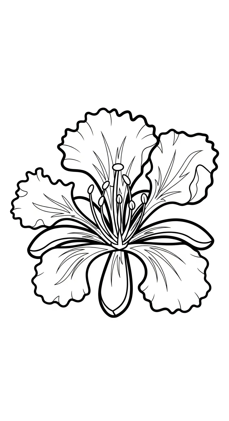 hình tô màu Hoa Phượng cho bé 4 tuổi