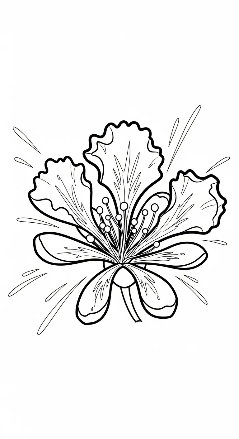 download hình tô màu Hoa Phượng cho bé 1