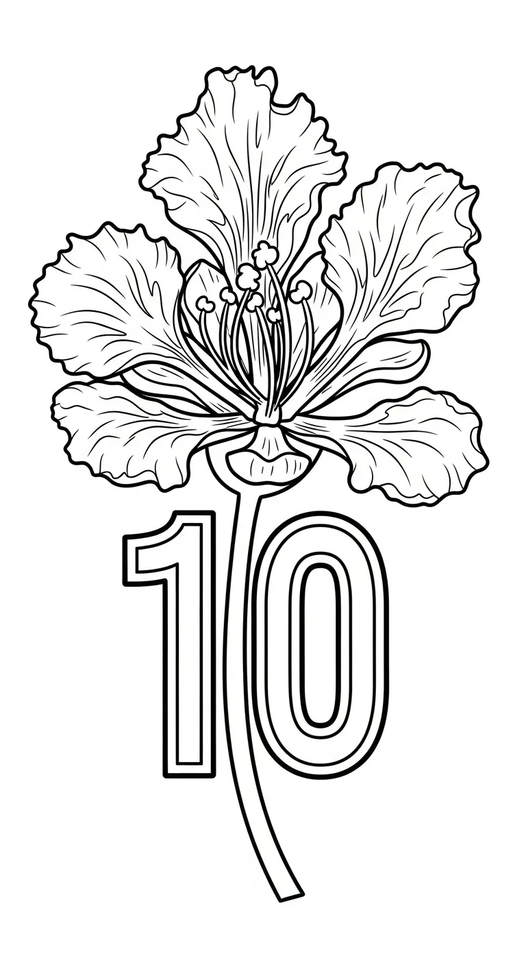 tải tranh tô màu Hoa Phượng cho bé 4 tuổi