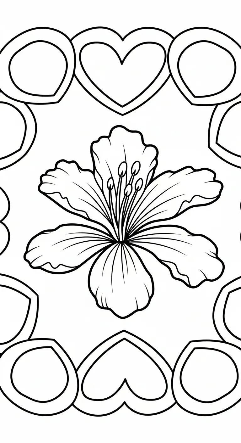 tải hình tô màu Hoa Phượng cho bé 4 tuổi