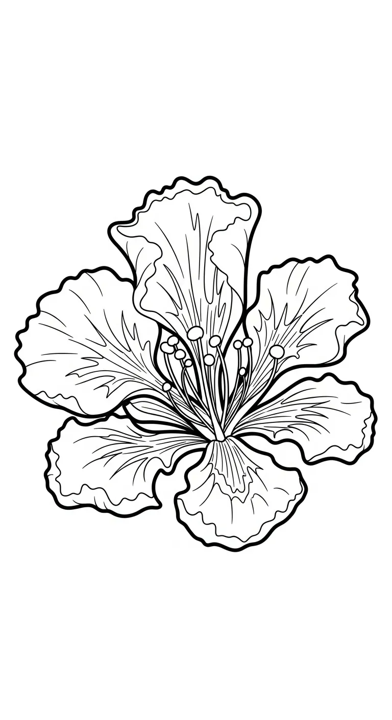 tranh tô màu Hoa Phượng cho bé 3 tuổi