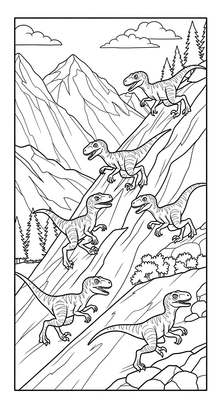 file pdf hình tô màu Tranh Tô Màu Khủng Long cho bé