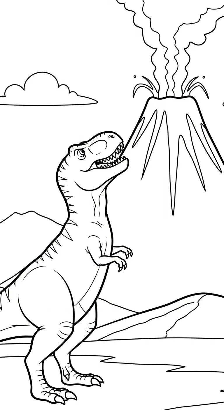 tải file tranh tô màu Tranh Tô Màu Khủng Long