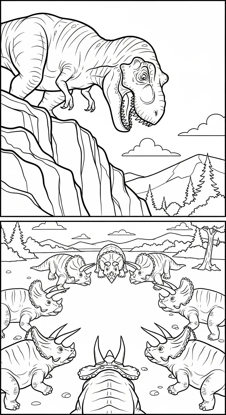 mẫu tranh tô màu Tranh Tô Màu Khủng Long cho bé 1