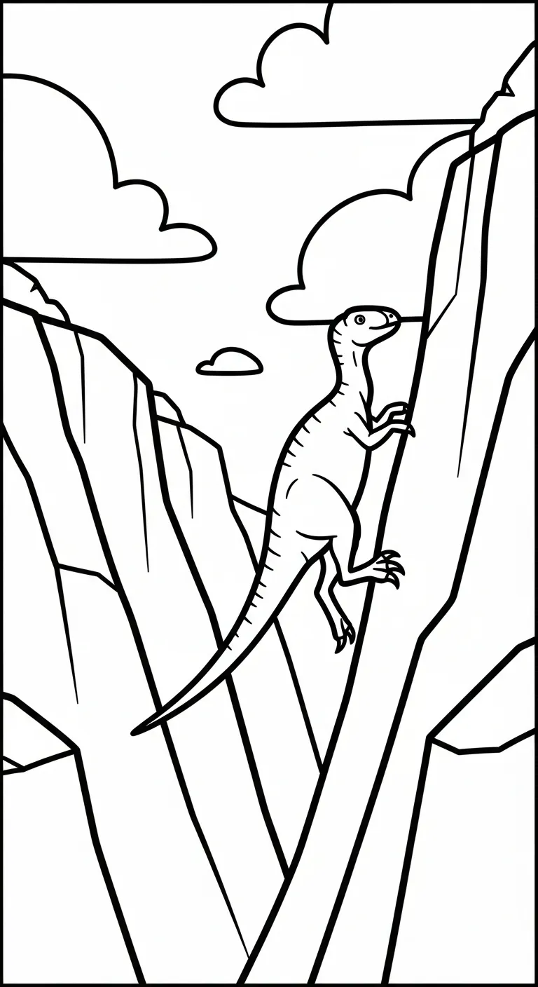 file hình tô màu Tranh Tô Màu Khủng Long cho bé in