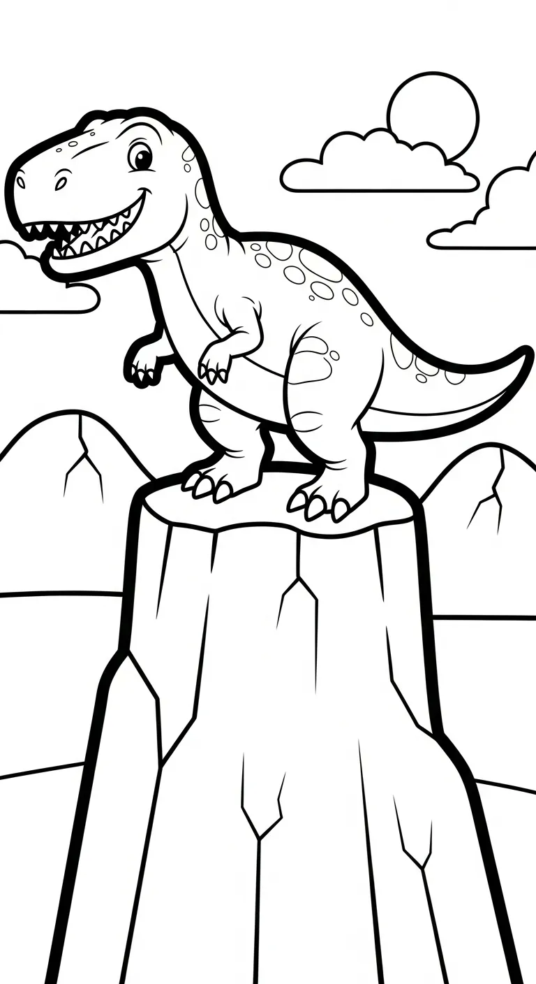 in hình tô màu Tranh Tô Màu Khủng Long cho bé