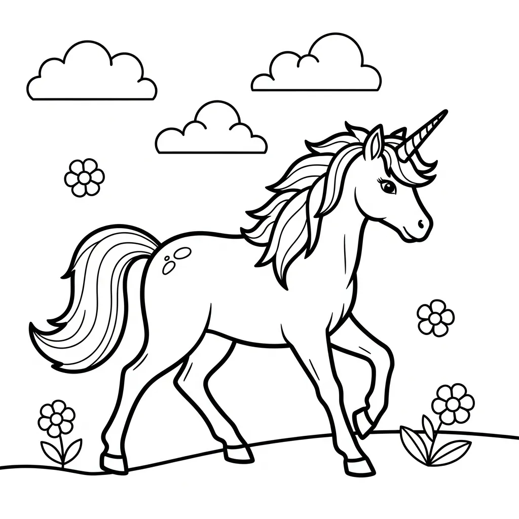 tải hình tô màu Kỳ Lân cho bé miễn phí