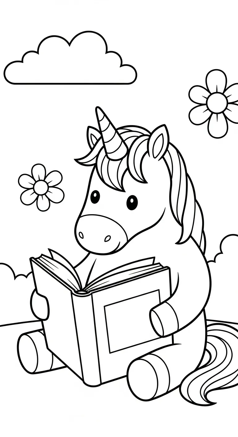 tranh tô màu Kỳ Lân cho bé 8 tuổi miễn phí 1