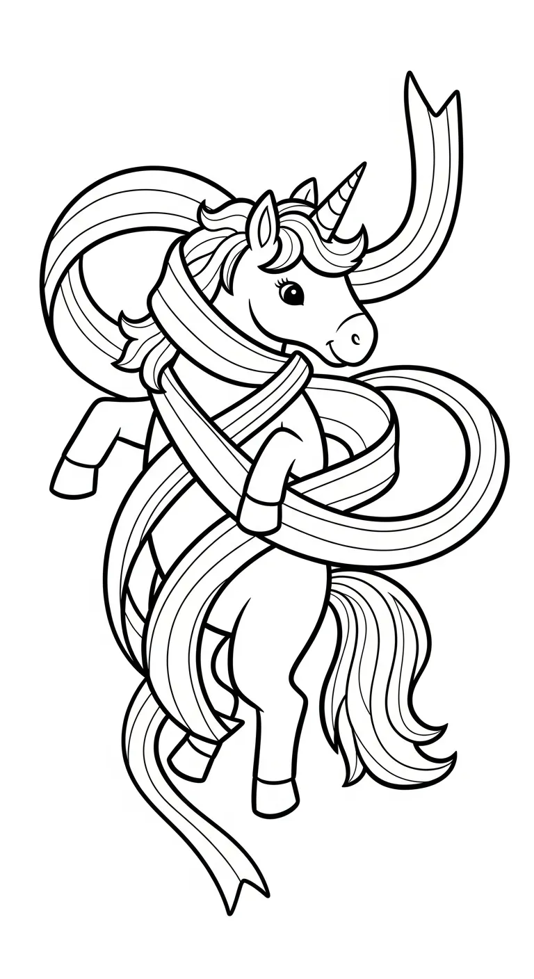 in hình tô màu Kỳ Lân cho bé 7 tuổi 1