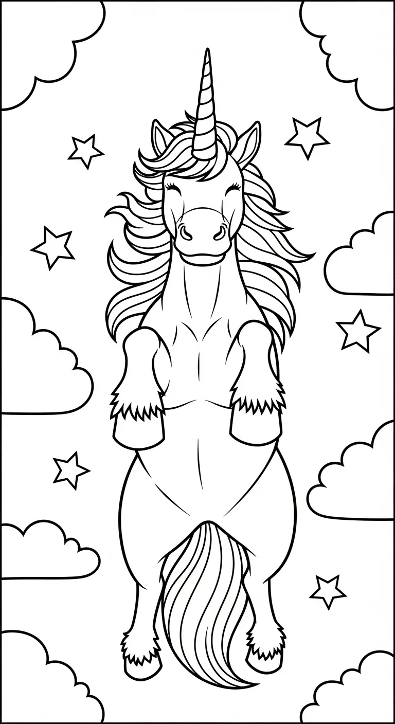 in hình tô màu Kỳ Lân cho bé 6 tuổi