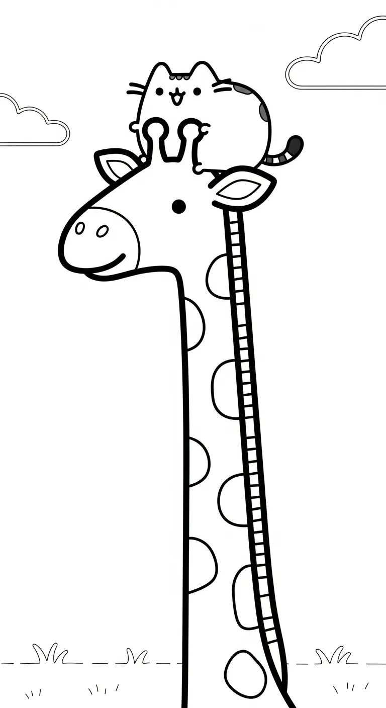 tải tranh tô màu Tranh Tô Màu Mèo Pusheen cho bé 8 tuổi