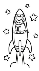 hình tô màu Tranh Tô Màu Mèo Pusheen cho bé 4 tuổi