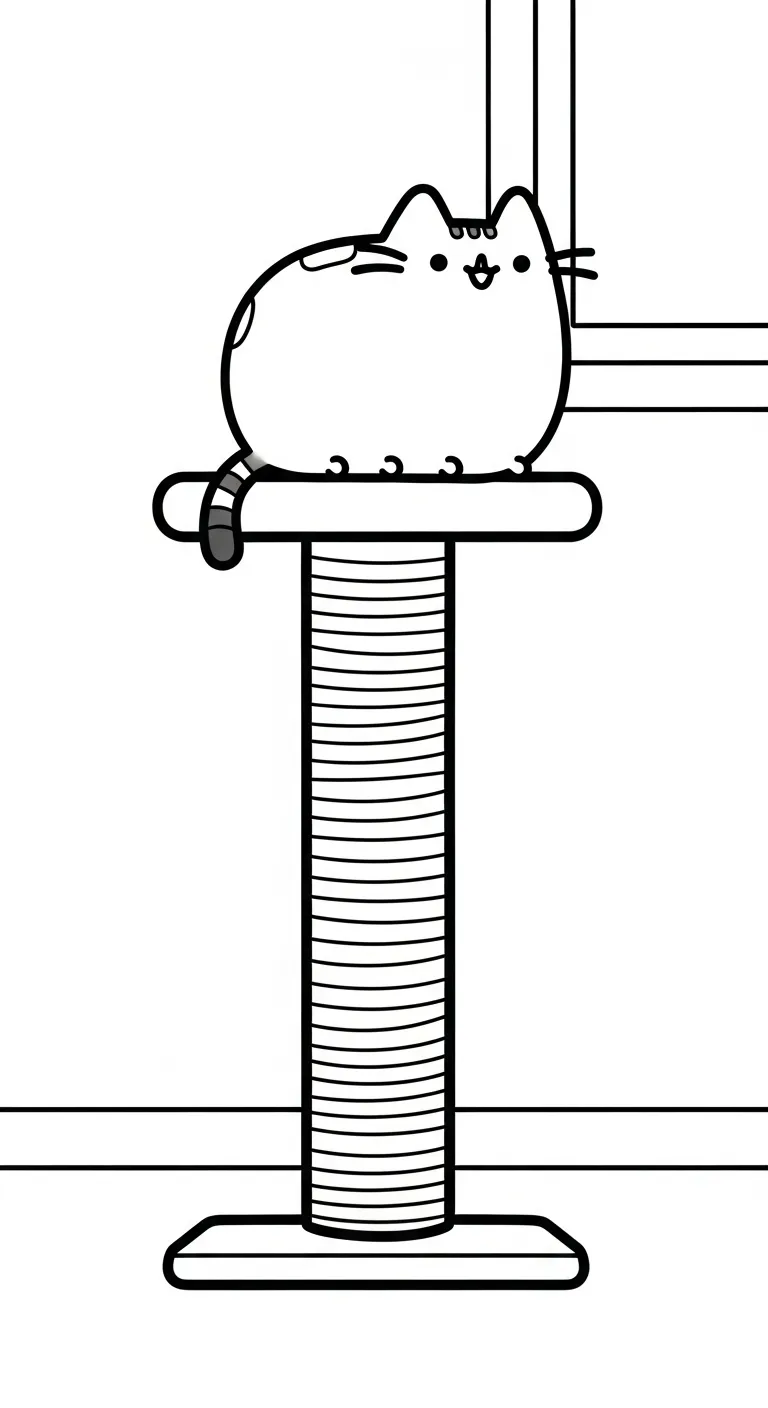 tải tranh tô màu Tranh Tô Màu Mèo Pusheen cho bé 6 tuổi