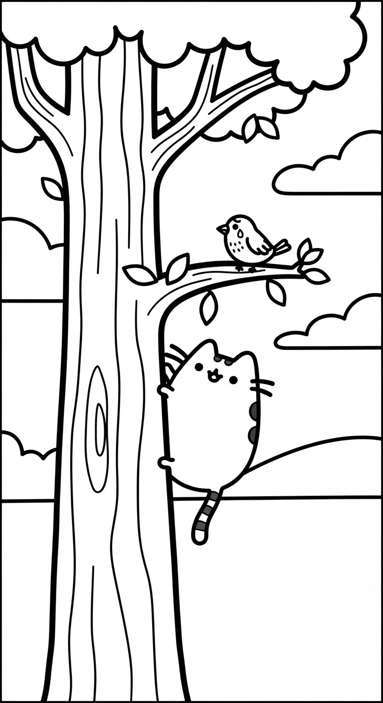 tải tranh tô màu Tranh Tô Màu Mèo Pusheen không mất tiền