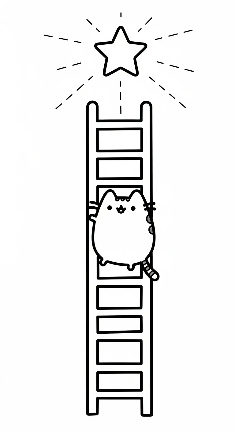 tranh tô màu Tranh Tô Màu Mèo Pusheen cho bé đơn giản