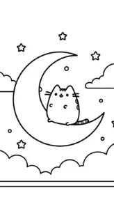 tải tranh tô màu Tranh Tô Màu Mèo Pusheen chất lượng cao