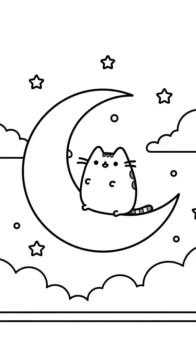 tải tranh tô màu Tranh Tô Màu Mèo Pusheen chất lượng cao