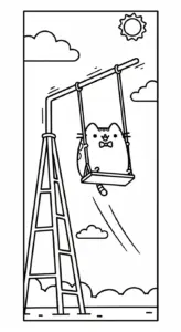 hình tô màu Tranh Tô Màu Mèo Pusheen cho bé 4 tuổi miễn phí