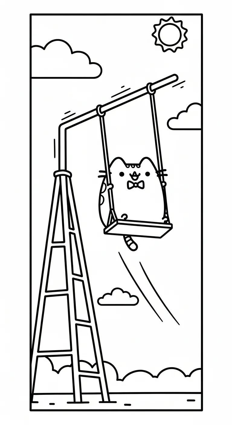 hình tô màu Tranh Tô Màu Mèo Pusheen cho bé 4 tuổi miễn phí