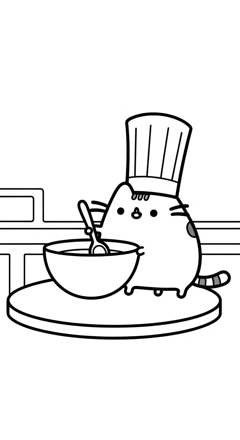 tải tranh tô màu Tranh Tô Màu Mèo Pusheen cho bé 6 tuổi 1