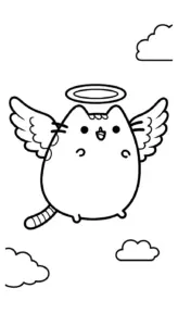 download tranh tô màu Tranh Tô Màu Mèo Pusheen miễn phí